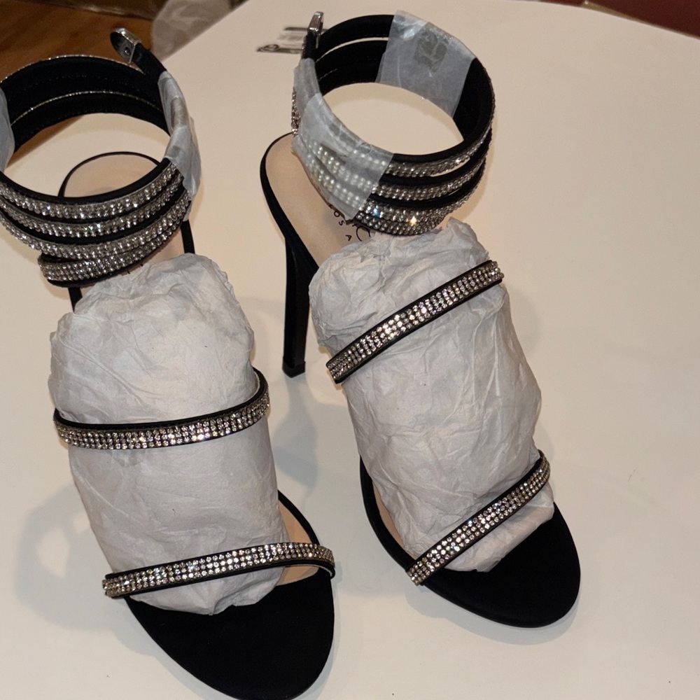 Fashion Nova Black Rhinestone Heels